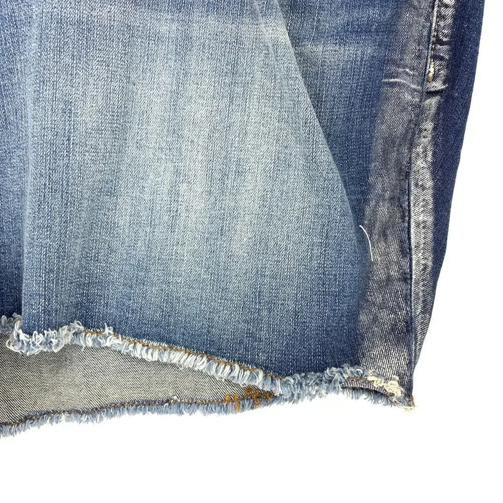 Torrid Shorts Women's Size 26 Metallic Stripe Davenport Denim Cut-Off Frayed Hem